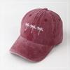 Unisex Washed Cotton Cap coconut palm Embroidery Vintage Baseball Cap Men Women Adjustable Casual Outdoor Streetwear Sports Hat