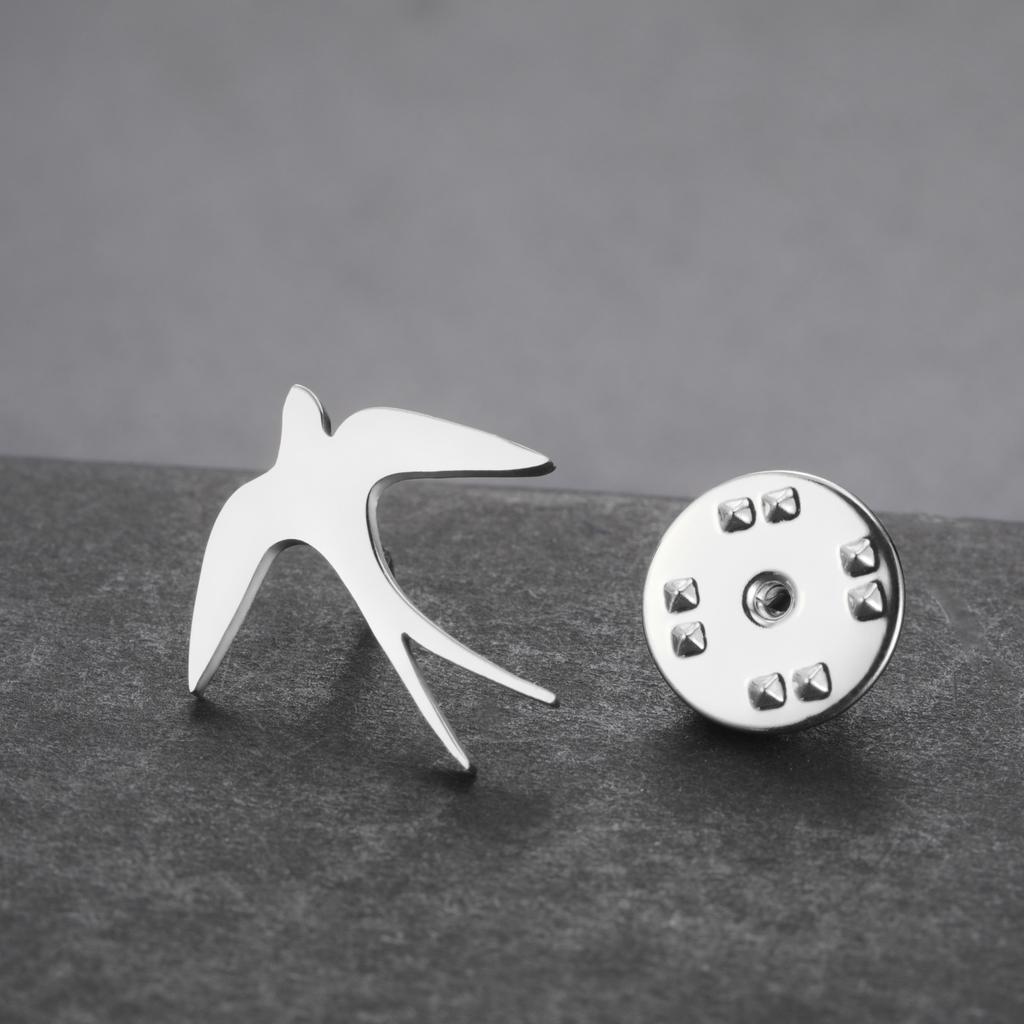 Cazador Stainless Steel Swallow Bird Pin Brooch for Women Gold Color Suit Collar Badges Trendy Jewelry Wholesale New 2026 Gift