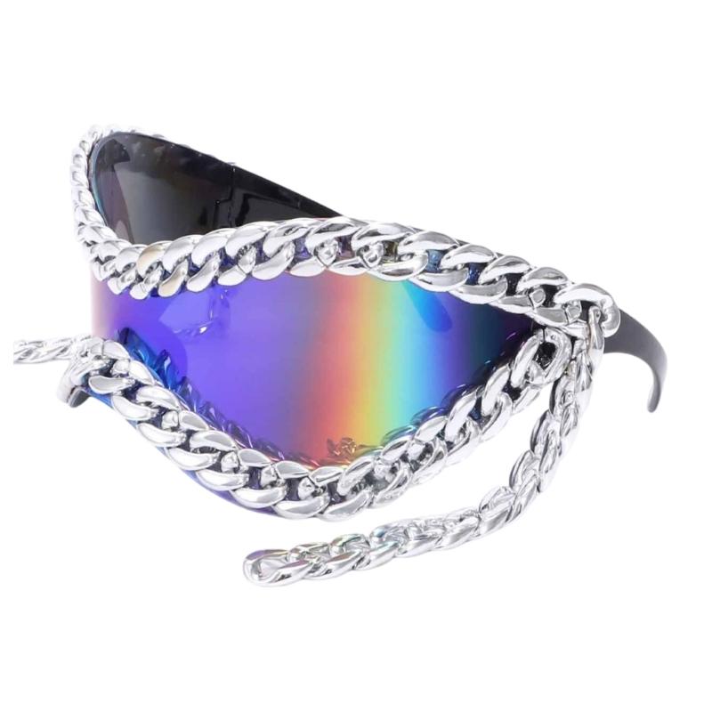 

Trendy Metal Chain Frame Women Sunglasses 2000s All Matching Cool Sun Glasses UV400 Lenses Eyewear Punk Eyeglasses