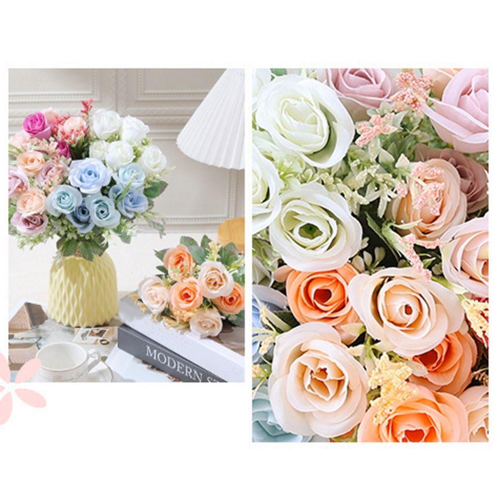 7 Köpfe 32cm Künstliche Eukalyptus Rose Rosa Blumengesteck Blumenstrauß Brautsträuße Kunstblumen Partyzubehör