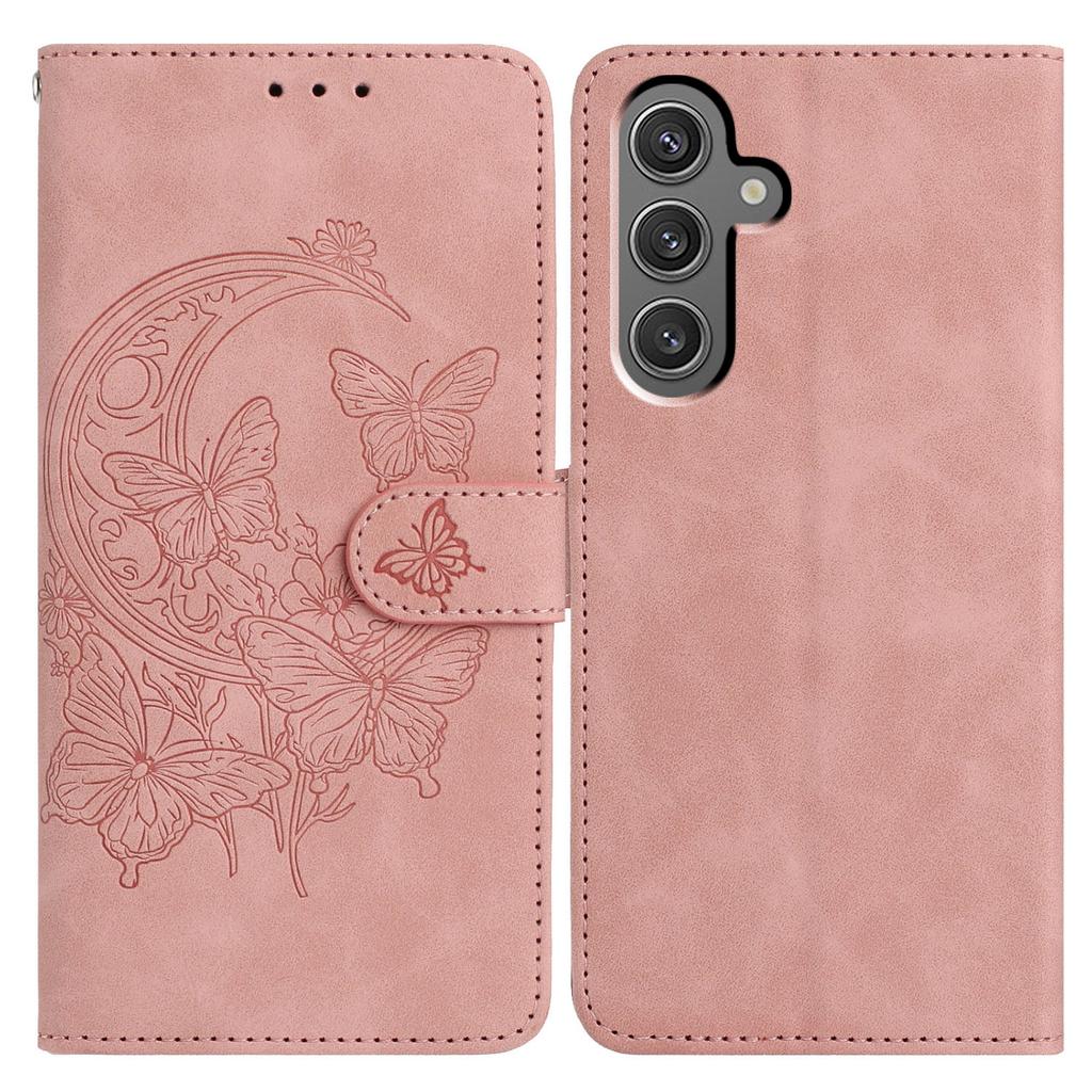 For Samsung Galaxy A36 5G Case Butterfly Flower Imprinted PU Leather Wallet Stand Phone Cover