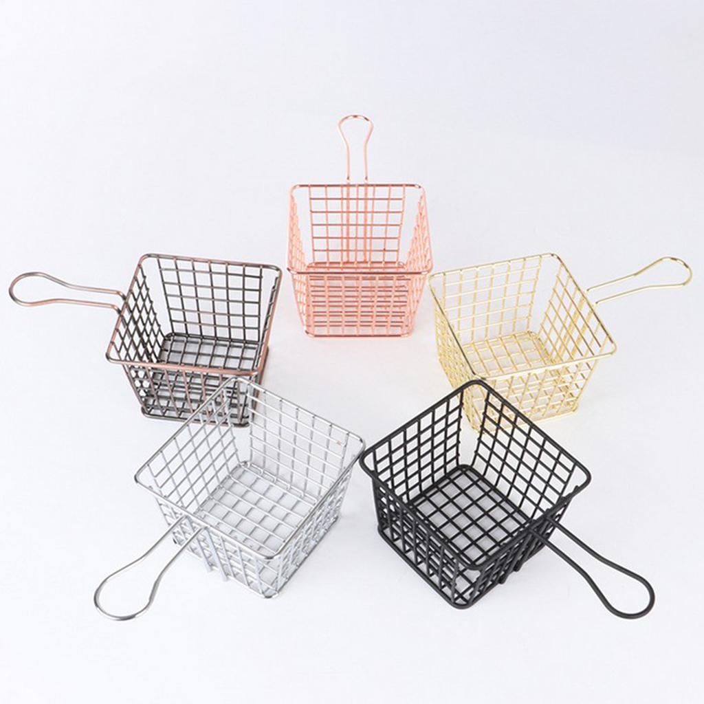 Iron Mesh Colander Strainer Sifter Fry Basket Vegetable