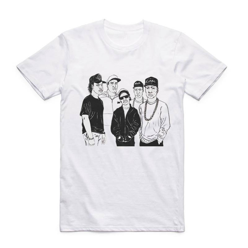 2019 Mode Mannen Print NWA Straight Outta Compton T-shirt Ronde Hals Korte Mouwen Zomer NWA Hip Hop Cool Streetwear Top Tee Swag