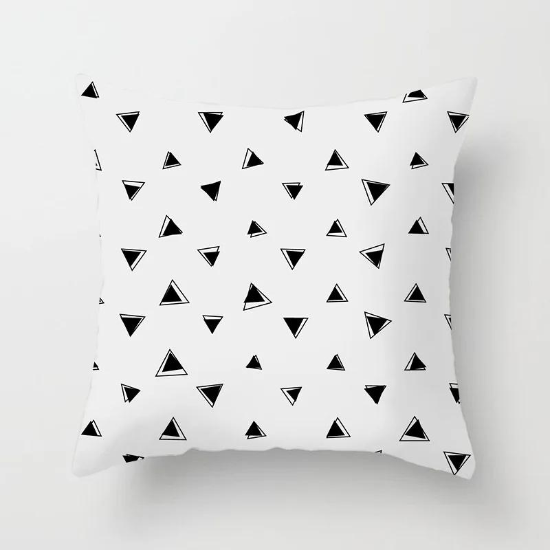 Geometric Cushion Cover Black and White Pillow Case Cover Striped Dotted Pillowcase Grid Triangular Geometric Cushion Cover