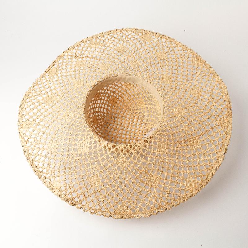 European, American Spring and Summer New Hollowed-out Hand-woven Big-brimmed Straw Hat, Outdoor Tourism Beach Vacation Sun Protection Big-brimmed Stra