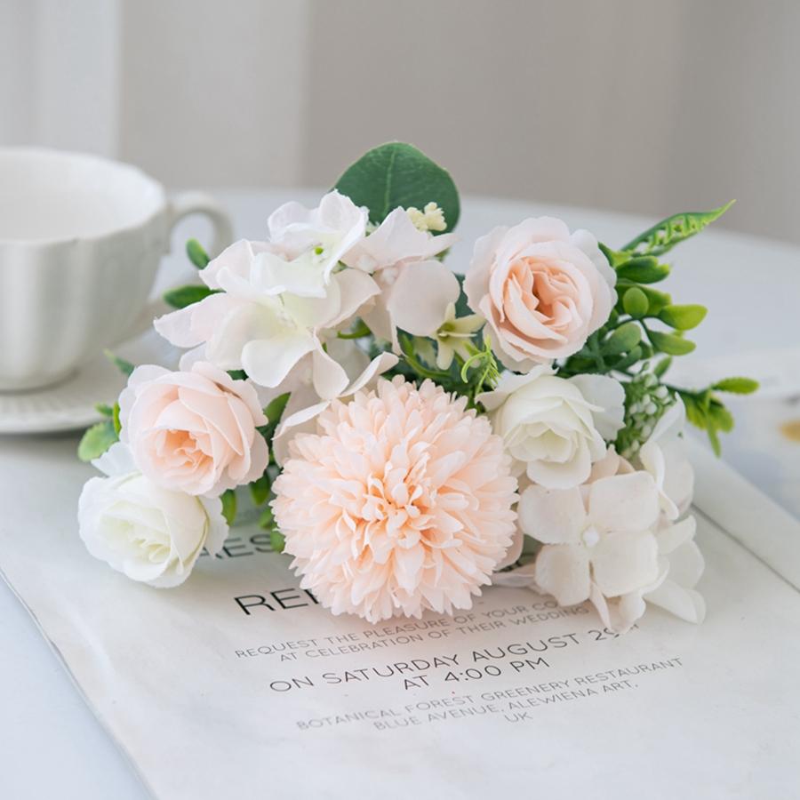 Artificial Rose chrysanthemum Silk Bouquet Flowers  Bridal Wedding outdoor garden arch Decor Home Valentine Garland Accessories