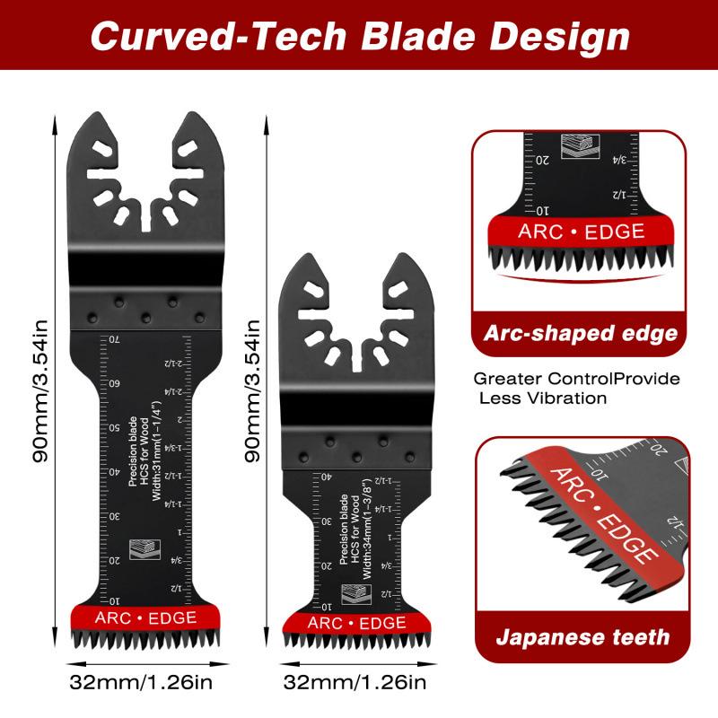 10-Piece Coarse Tooth and Extended Straight Saw Blade Set - Universal Oscillating Multi-purpose Tool Accessories