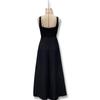 Elegant Women's Sleeveless Solid Color Square Neck Dress - Spring/Summer 2025 Collection