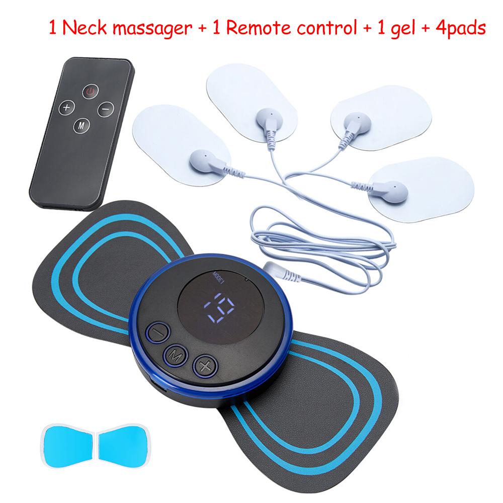 Neck Massager Mini Portable EMS Electric Cervical Massage Patch Pulse Body Muscle Stimulator Pads Relieve Fatigue Relax Tool