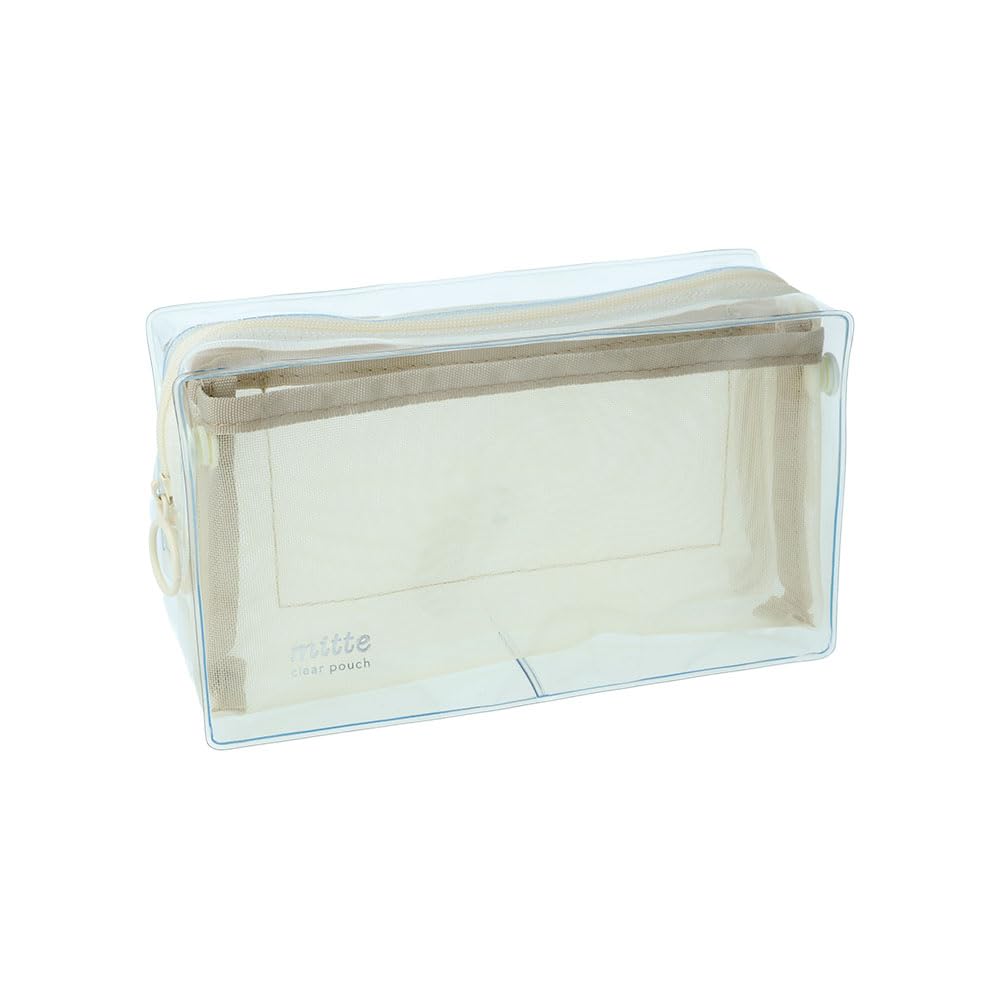 Stationery Clear S2339234 Sun-Star Multi-functional Pouch, Mesh, Mitte, Off-White,