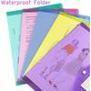 10/5 Stück A4 Mappen Kunststoffhüllen Klare Aktenmappe für Dokumente Poly-Mappe mit Beschriftungsfach Druckknopf für Büro-Organizer