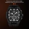 NAVIFORCE Original Men Sports Chronograph Watch Quartz Movement Silicone Strap 50m Waterproof Luminous Pointer Lightweight Men Casual Watch NF6113