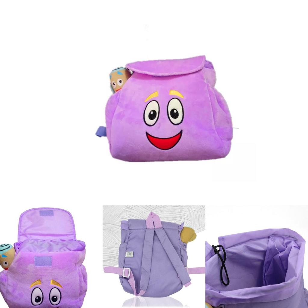 Dora The Explorer Nylon Backpack With Map Plush Doll Perfect Christmas Gift For Kids!