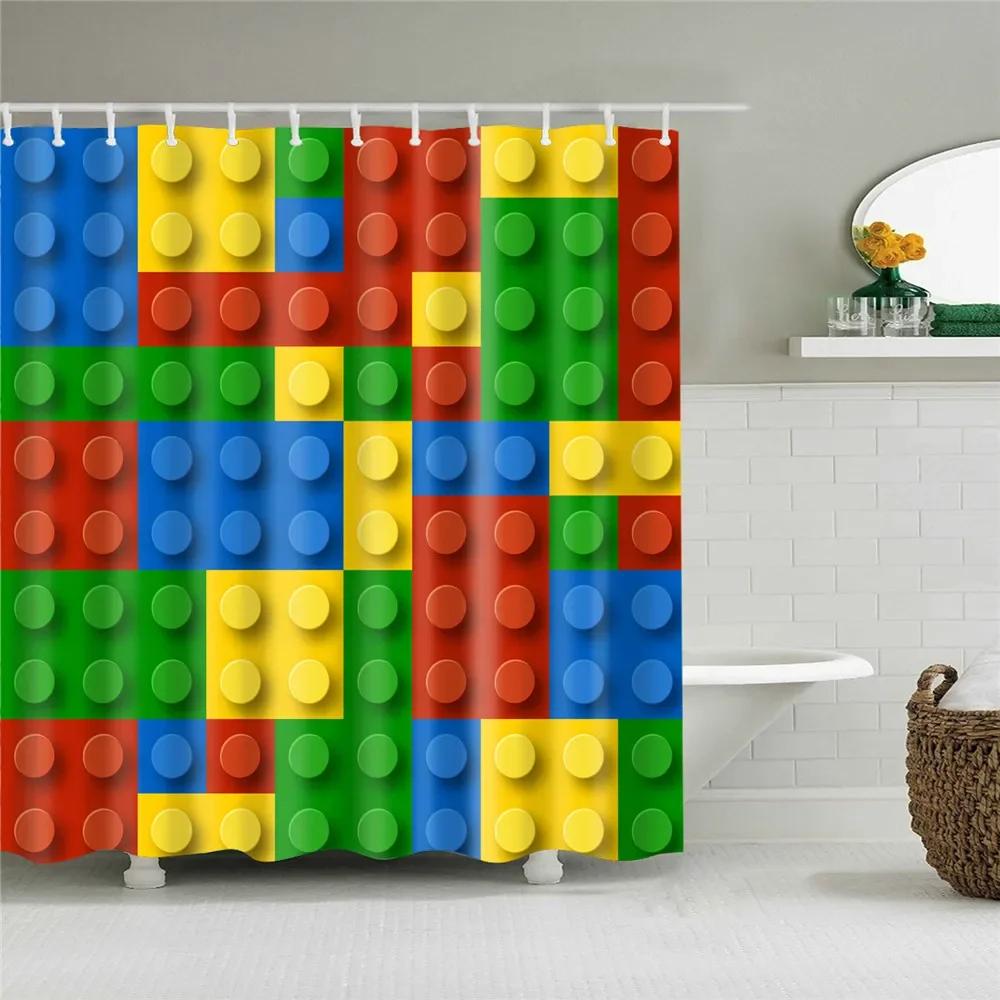 Abstract Geometric Stripes Printing Shower Curtains Home Hotel Bathroom Decoration Bath Curtains Waterproof Bathroom Curtains