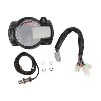 Motorcycle Speedometer Odograph 15000 Rmin LCD Display Adjustable Universal for 12V Cars RVs