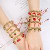 Hot Sale Cute Cherry Strawberry Pendant Copper Bead Chain Bracelet High Quality Crystal Zirconia Fruit Jewelry For Daily Wear