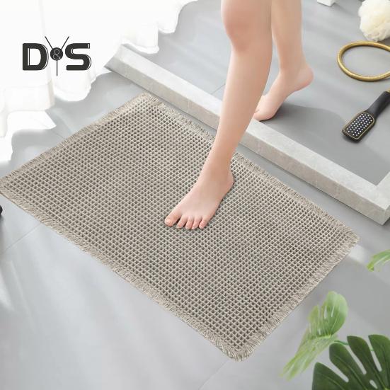 Floor Mat Quick Absorbent Thickened Quick-Drying 3D Texture Anti-Slip Bottom Dirt-trapping Entry Rug Multipurpose Bath Shower Sink Kitchen Carpet