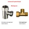Stainless Steel 3 Way Water Splitter Connector Male Female Threads For Garden Irrigation System