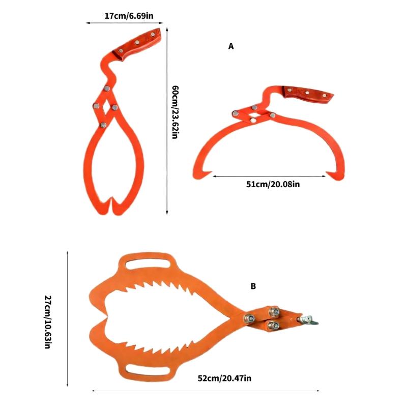 Large Capacity Firewood Tongs Featuring Design not Slip Handle For Safe Efficient Wood Handling Up To 50