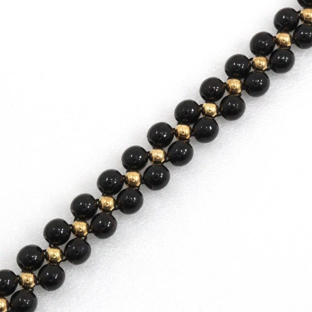 Necklace black K18 yellow gold/Coral 8.3g Women Used