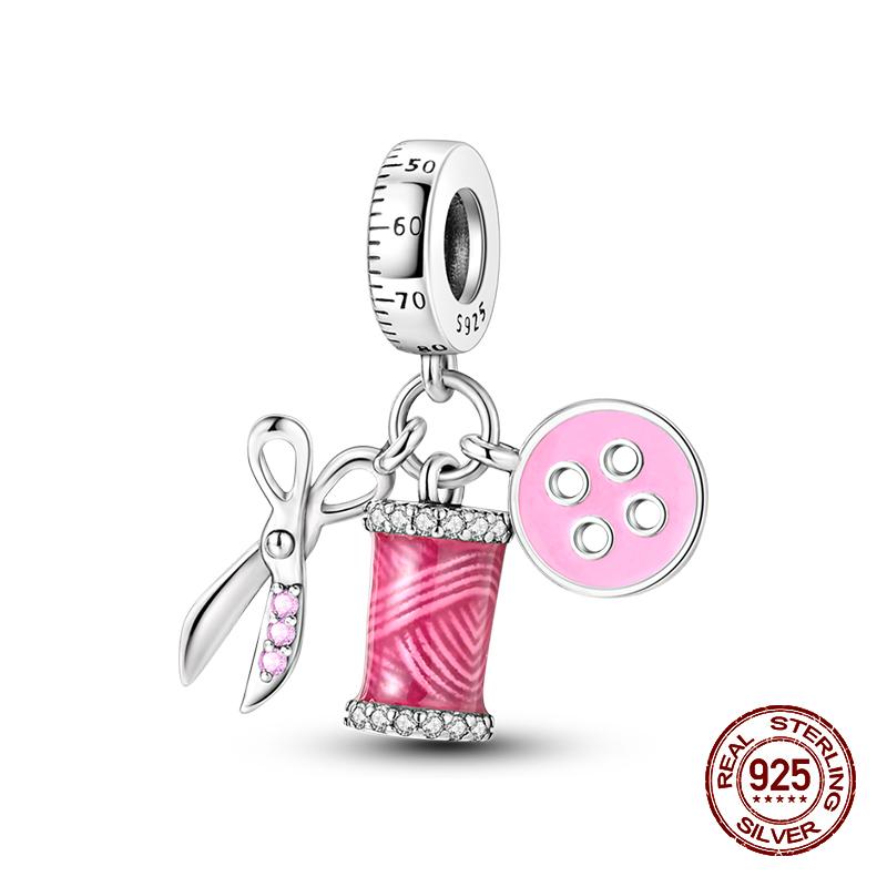 100% 925 Sterling Silver Guitar Musician Painter Doctor Career Charm Bead Fit 925 Original Bracelet DIY Souvenir Jewelry