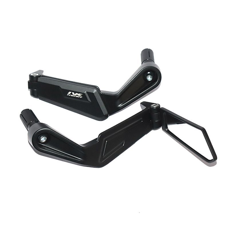 

Motorcycle Street Bike Retro Restoration Bow Protection Foldable Handle Rearview Mirror Spring Wind Kawasaki Neutral Aluminum Alloy Hand Guard Mirror Black white glass set
