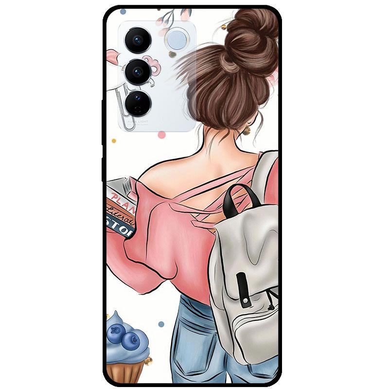 For Vivo V27E V2237 V27 Pro V2230 V 27 Case TPU Soft Silicone Marble Cat Shockproof Cases For Vivo V27 5G V27Pro Bag Funda Cover