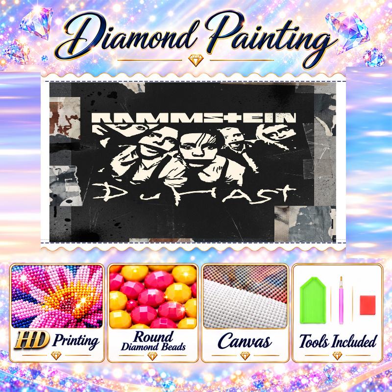 Rammstein Diamond Painting Kit 5D Full Drill DIY Diamond Mosaic Wall Art Home Decor