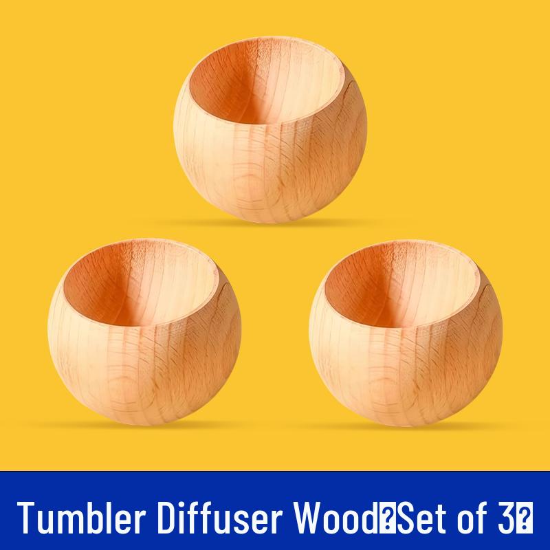 Tumbler Wooden Diffuser: Long-lasting Fireless Aromatherapy, Mosquito Repellent, Floral Water Fragrance for Home, Car, Indoor Use