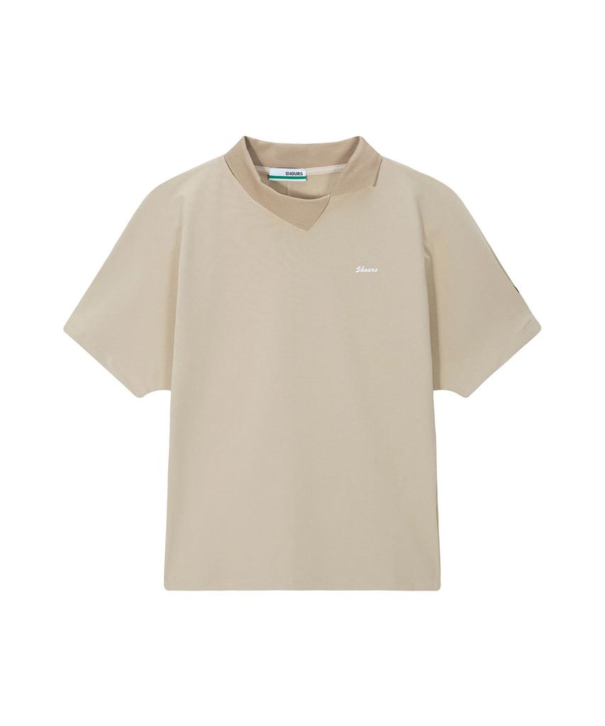 5HOURS Volume Raglan Collar-T _ Beige