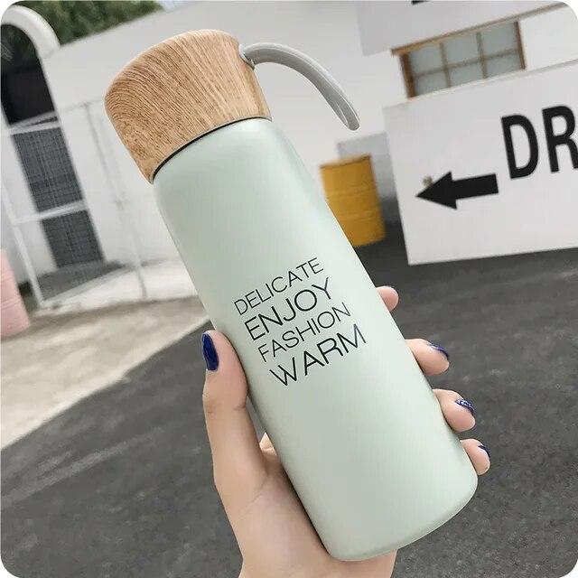 Bpa-Free 500ml 18/8 Stainless Steel Business Vacuum Flask Portable Rope Travel Thermos Water Bottle Coffee&Tea Thermals Cup