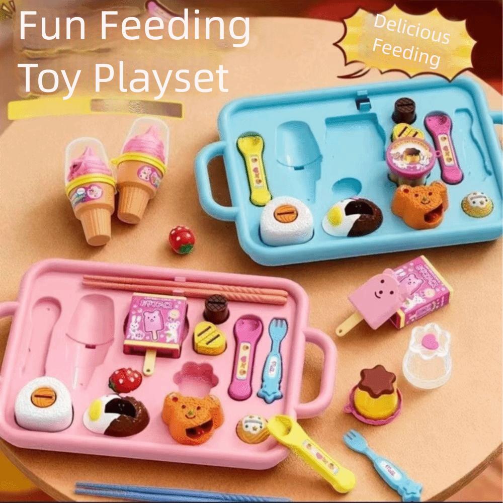 Pretend Play Lunch Box Pudding Toy Little BearShape Play House Toys Pudding Feeding Set  Kids Toy