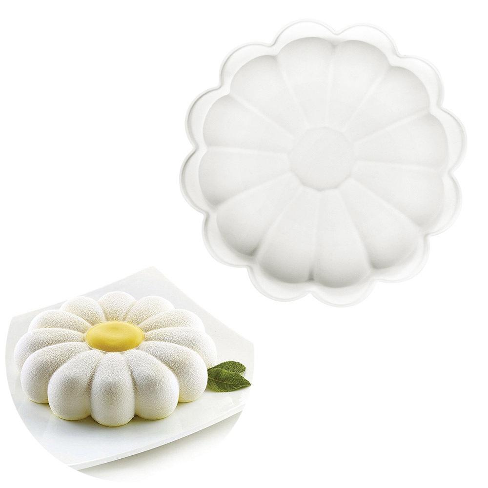 Single Sunflower Mousse Cake Mold 6 Even Daisy Moon Cake Mold Pudding Jelly Silicone Mold