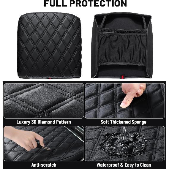 Center Console Armrest Cover For Chevy Chevrolet Silverado/GMC Sierra -2024 2025, Tahoe & Suburban & Yukon -2025, PU Leather Middle Console Cover