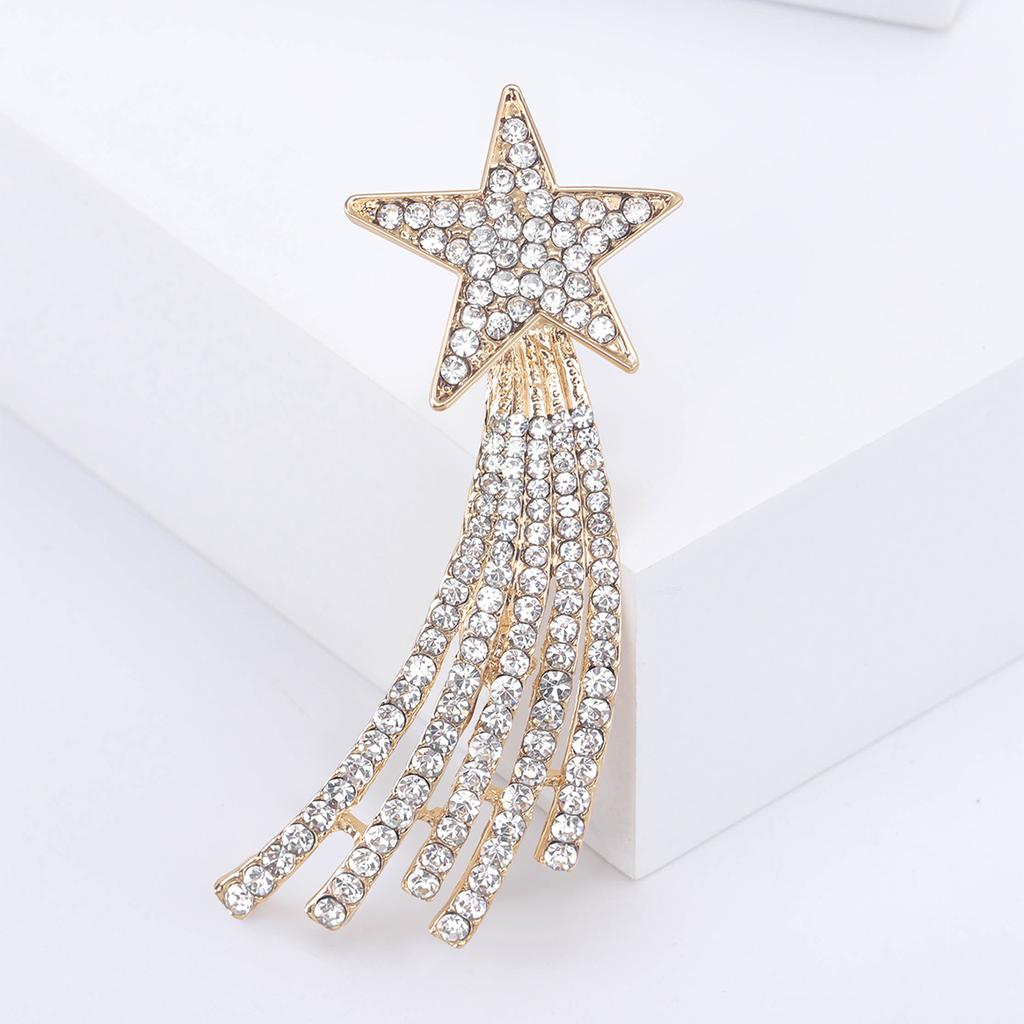 Ramadan Rhinestone Star Brooches for Women Unisex Glossy Moon Pins Office Party Friend New Year Gifts Jewelry Accessories