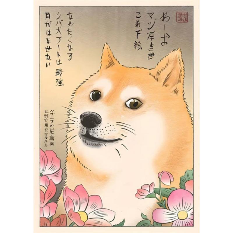 Poster Funny Japanese Woman Yelling At Cat Doge Meme Black White Longcat Canvas Painting Wall Art Print for Interior Home Decor