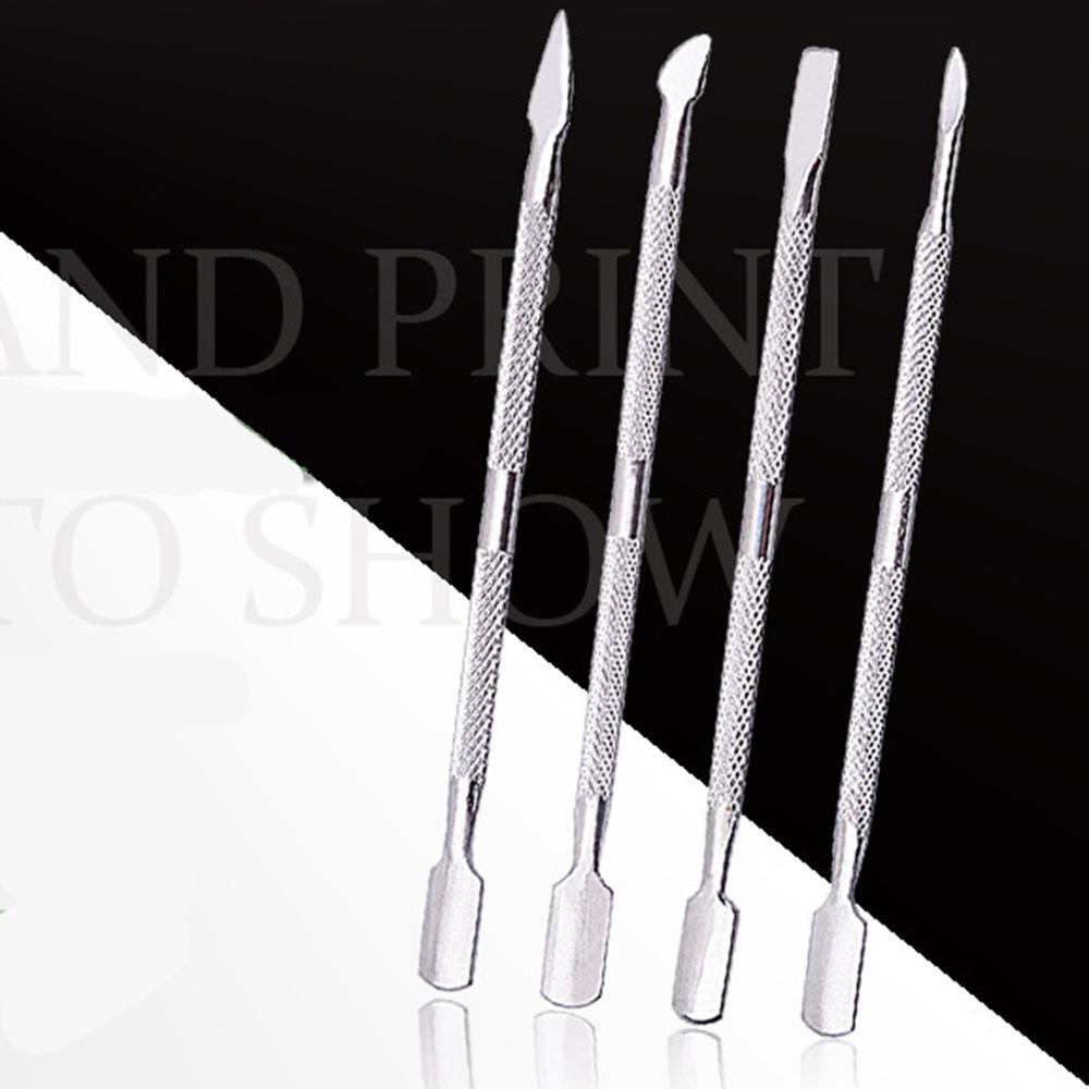 Dual-Use Stainless Steel Manicure Set: Double-Ended Dead Skin Pusher & Gel Polish Remover