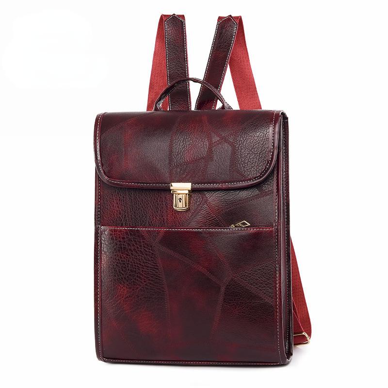 2023 Новый рюкзак из искусственной кожи большой емкости Ретро Британский модный рюкзак Модная деловая дорожная сумка Сумка для iPad 26934cm 1939₽