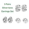 Round Irregular Stone-Shaped Pleated Gold Stainless Steel Stud Earrings for Women Vintage Korean Design Studs Jewelry Set