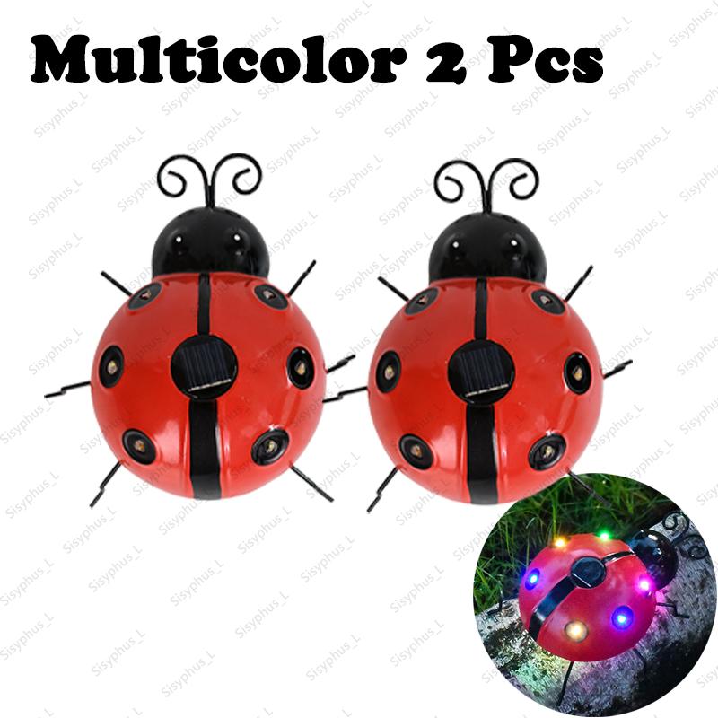 1-4Pcs Solar Ladybug Lamp Outdoor IP65 Waterproof Anti Corrosion LED Solar Powered Light For Garden Lawn Tree Landscape Decor