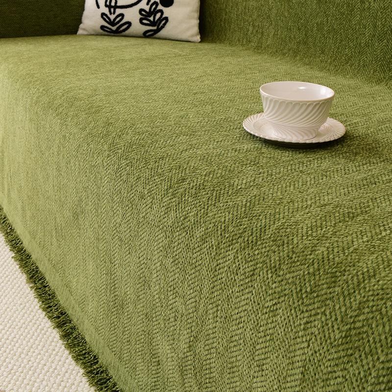 Four Seasons Universal Chenille Sofa Set One-Piece Simple Modern Minimalist Solid Color Full Cover Towel Cloth Bedroom Living Room