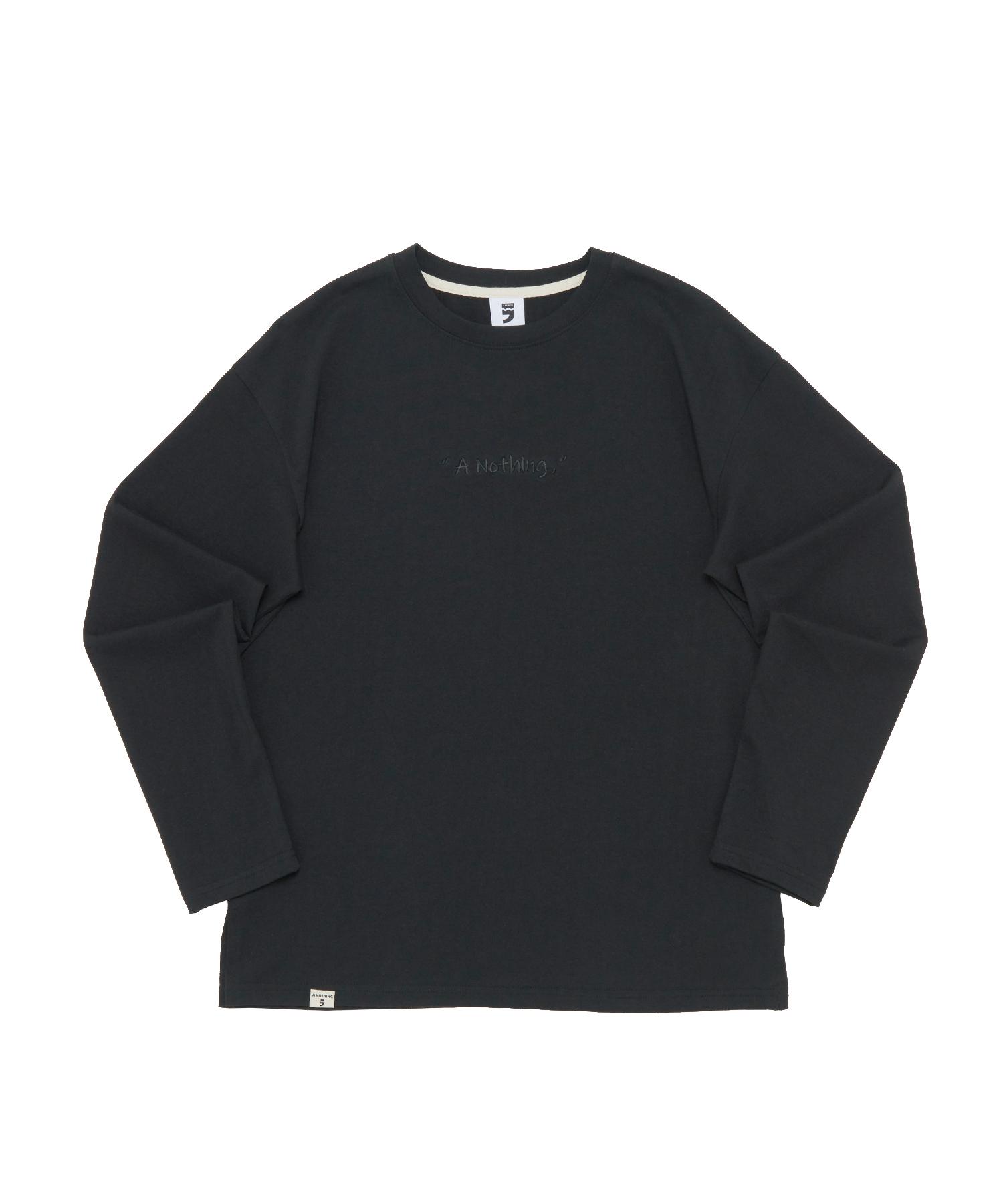 A Nothing Lettering Drop-Shoulder Tee (Black) S