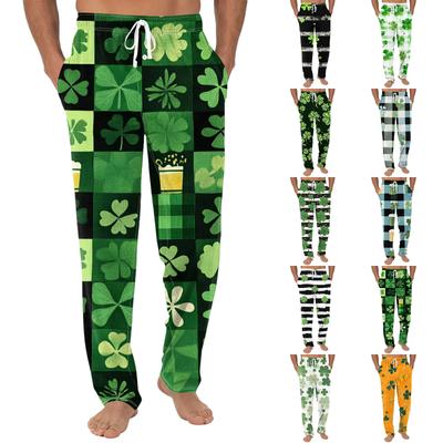Pantaloni casual pentru bărbați, tricot uni, cu buzunar, pantaloni de pijama acasă