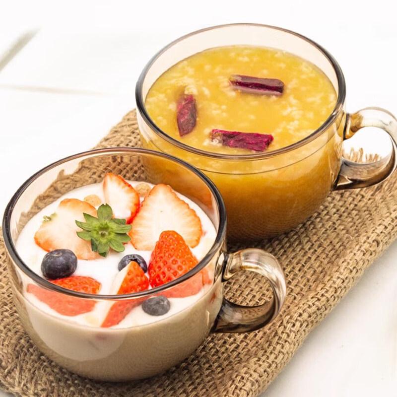 ZISIZ Glas-Frühstückstasse für Joghurt, Haferflocken und Tee