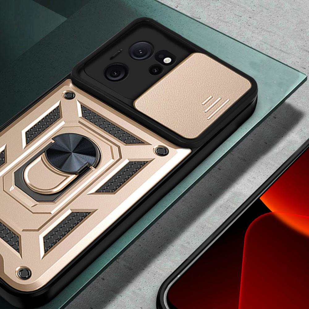 Armored case for Xiaomi 13T / 13T Pro, CamShield Slide, gold