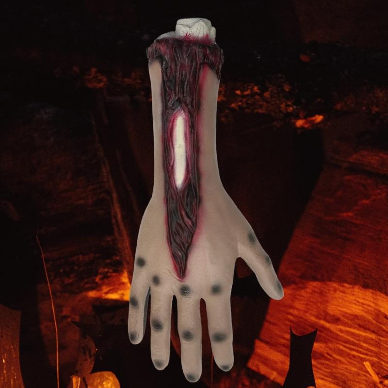 Flexible Faux Hand Shaped Halloween Decoration Accessories with Blood Detail J0MC