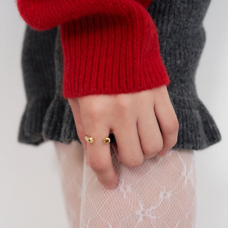 geegee [silver925] nob open ring - 2color