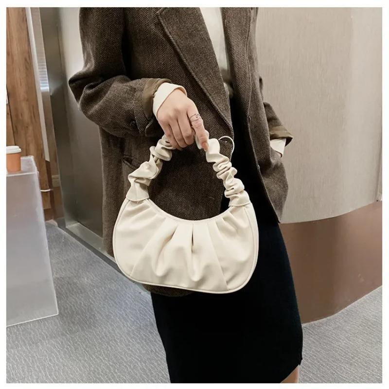 Gekräuselte Wolken-Tasche Nischenstil, Damen vielseitige Schultertasche, modische Achsel-Hand-Doppelnutzungstasche