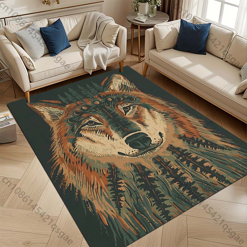 

17 Styles Black Wolf Pattern Carpets for Bedroom Living Room Sofa Mat Creative Door Mat Area Rug Home Decor Large Size 40cm x 60cm