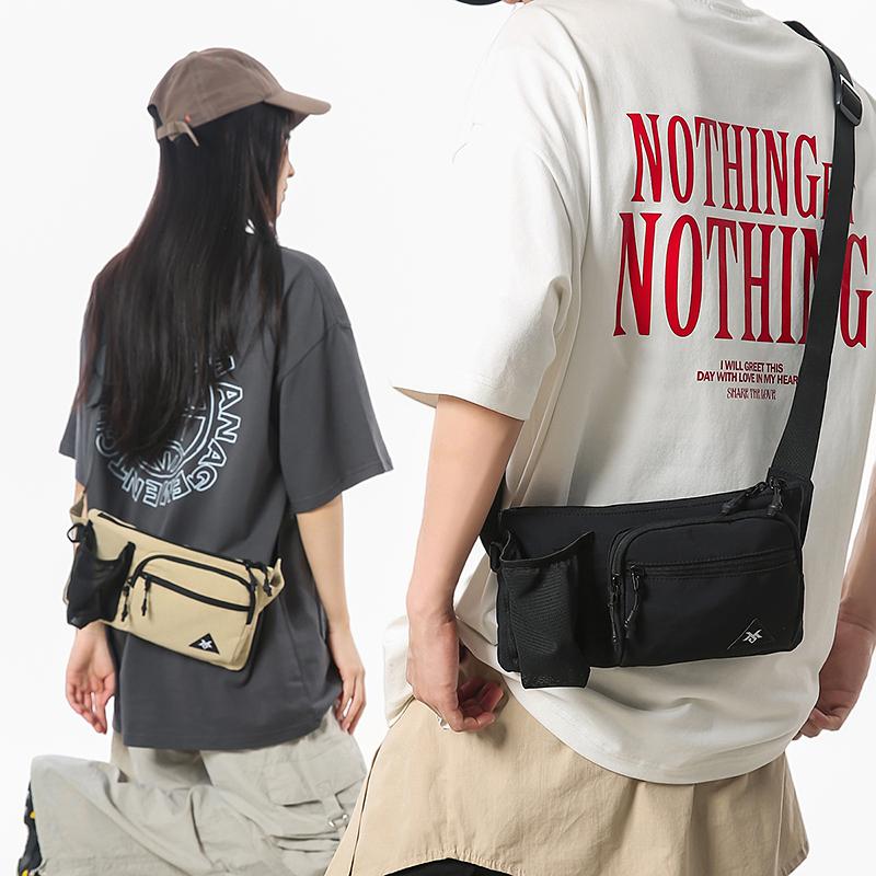 Men's Camping Shoulder Bag Outdoor Riding Hiking Mobile Phone Chest Bag Water Cup Bag